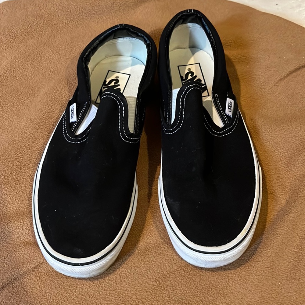 Black with white bottom vans